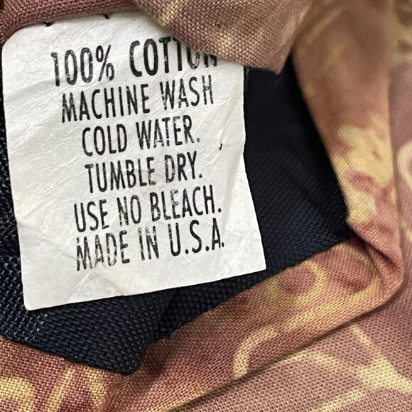 VTG Brite Ties Silk Screen Autumnal Faded Rust Cotton Tie Boho Artsy Hippie - Picture 9 of 12